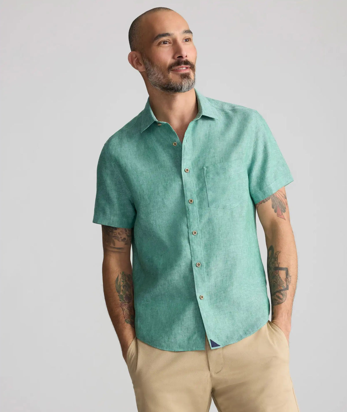 Wrinkle-Resistant Linen Short-Sleeve Cameron Shirt