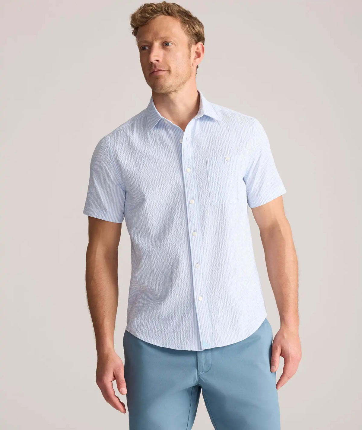 Performance Seersucker Short-Sleeve Shirt