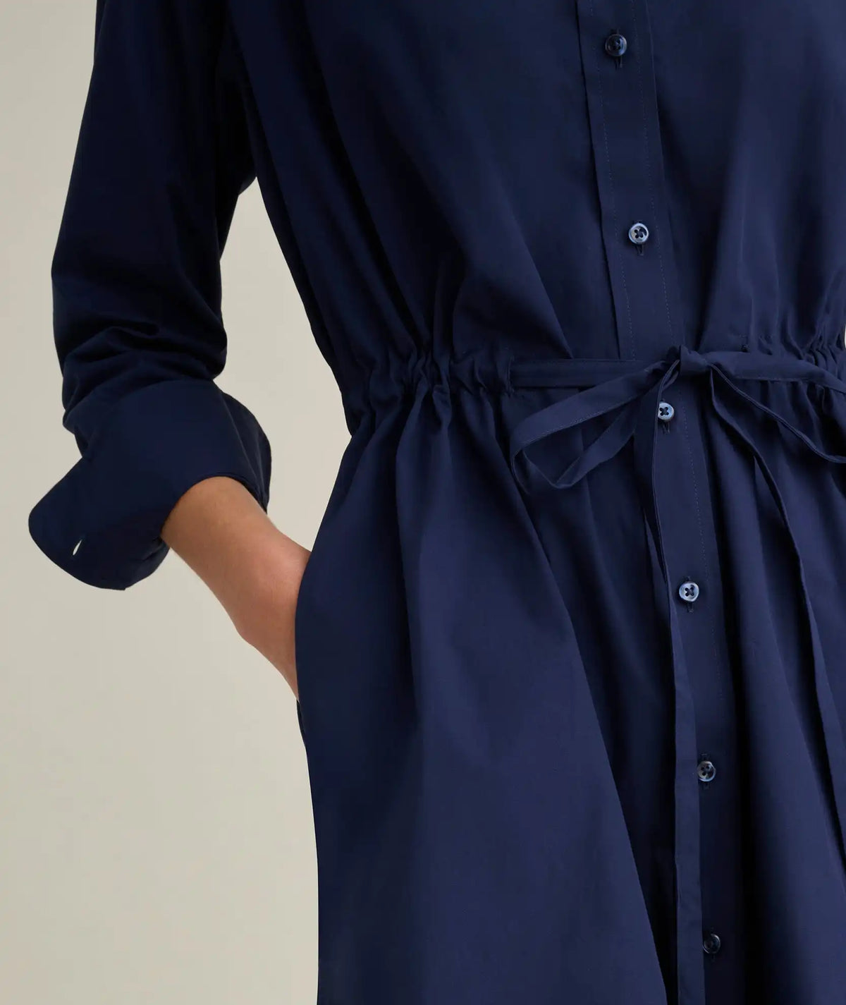 Stretch Cotton Poplin Taylor Shirtdress