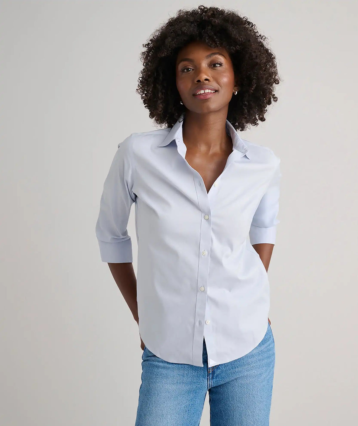 Wrinkle-Free Stretch Cotton Bella Shirt - FINAL SALE