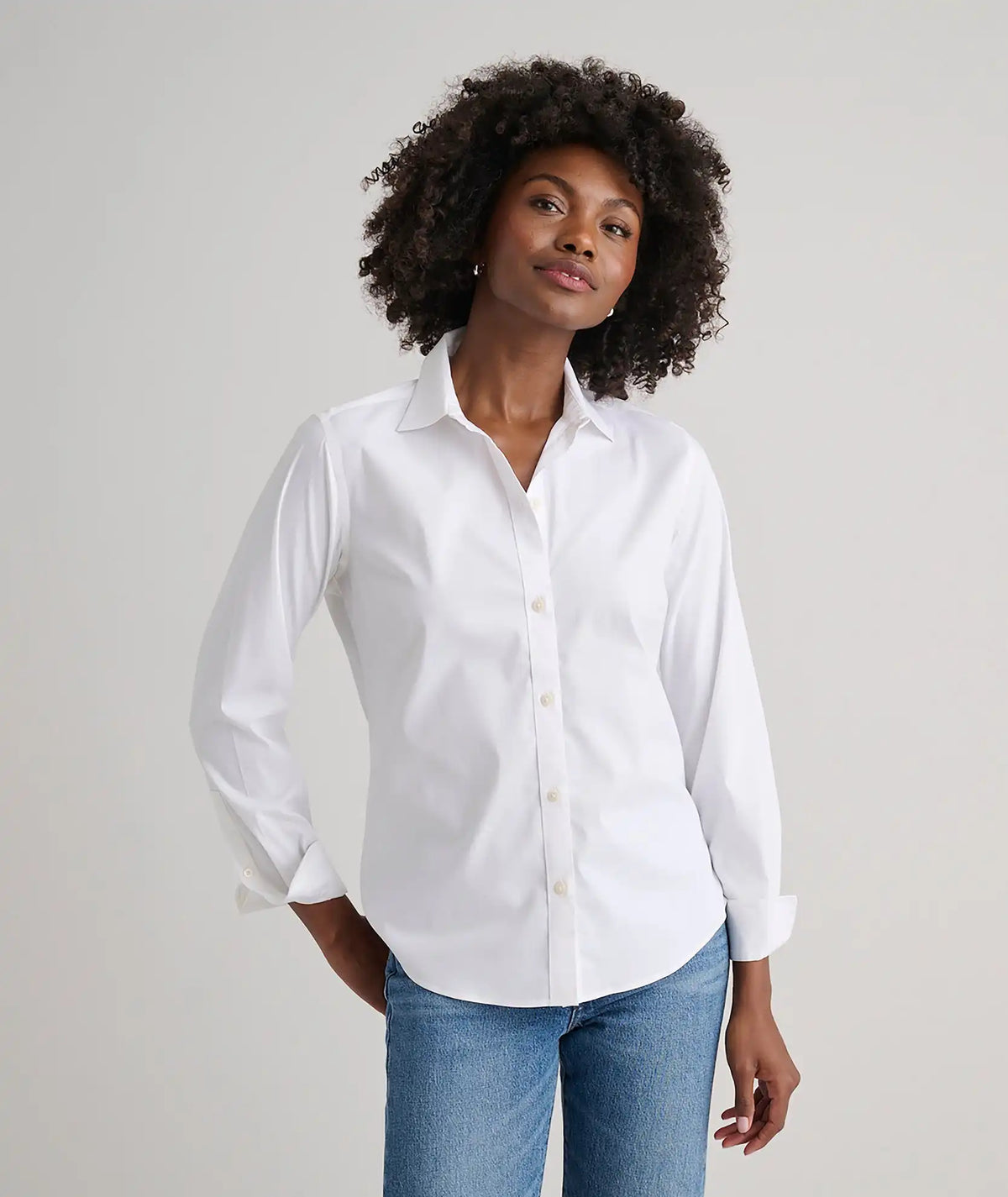 Wrinkle-Free Stretch Cotton Bella Shirt - FINAL SALE