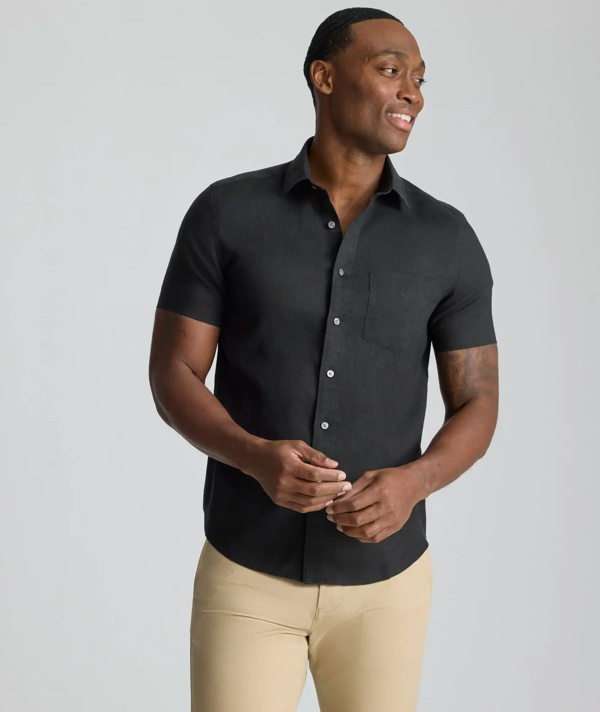 Wrinkle-Resistant Linen Short-Sleeve Cameron Shirt