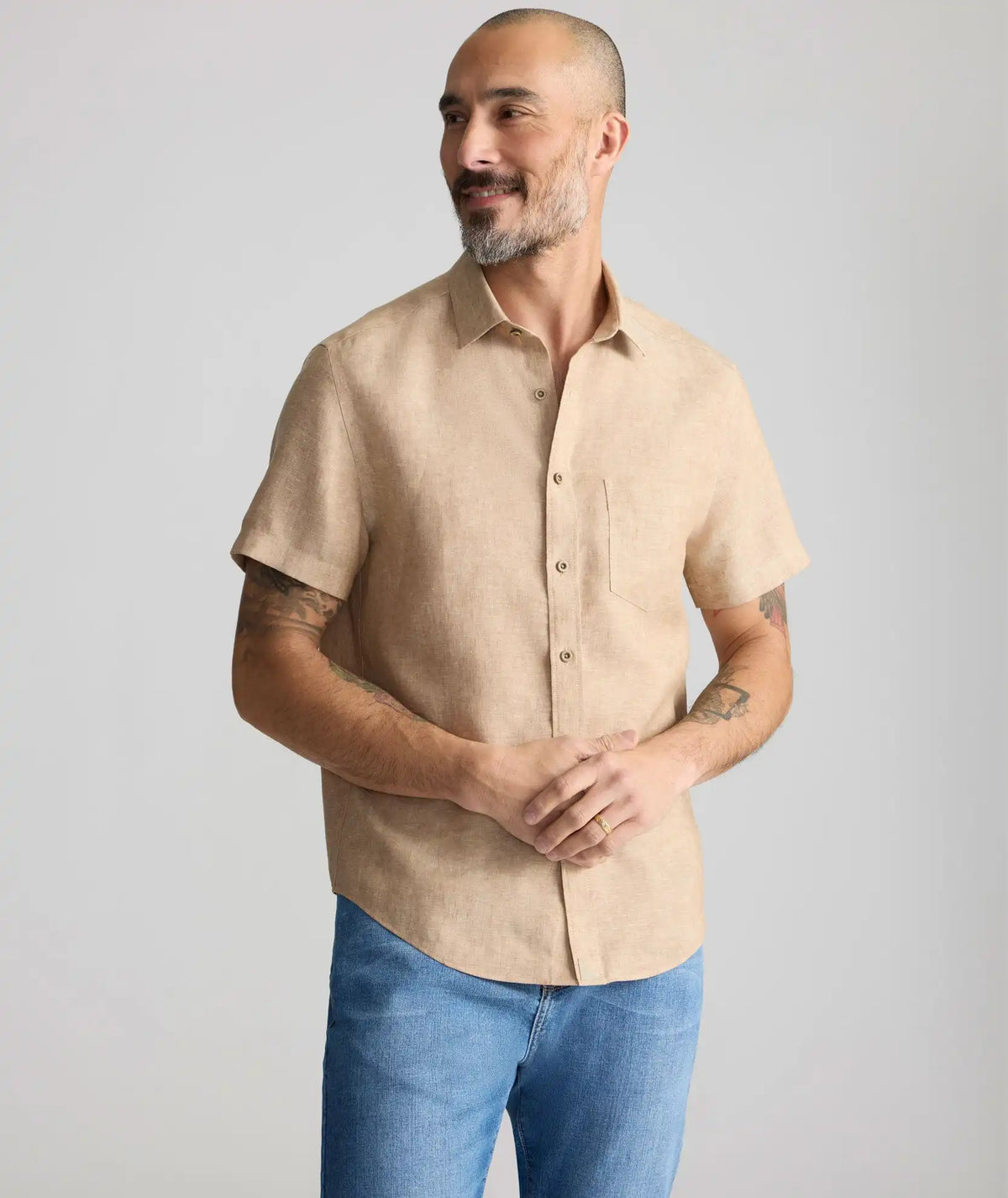 Wrinkle-Resistant Linen Short-Sleeve Cameron Shirt