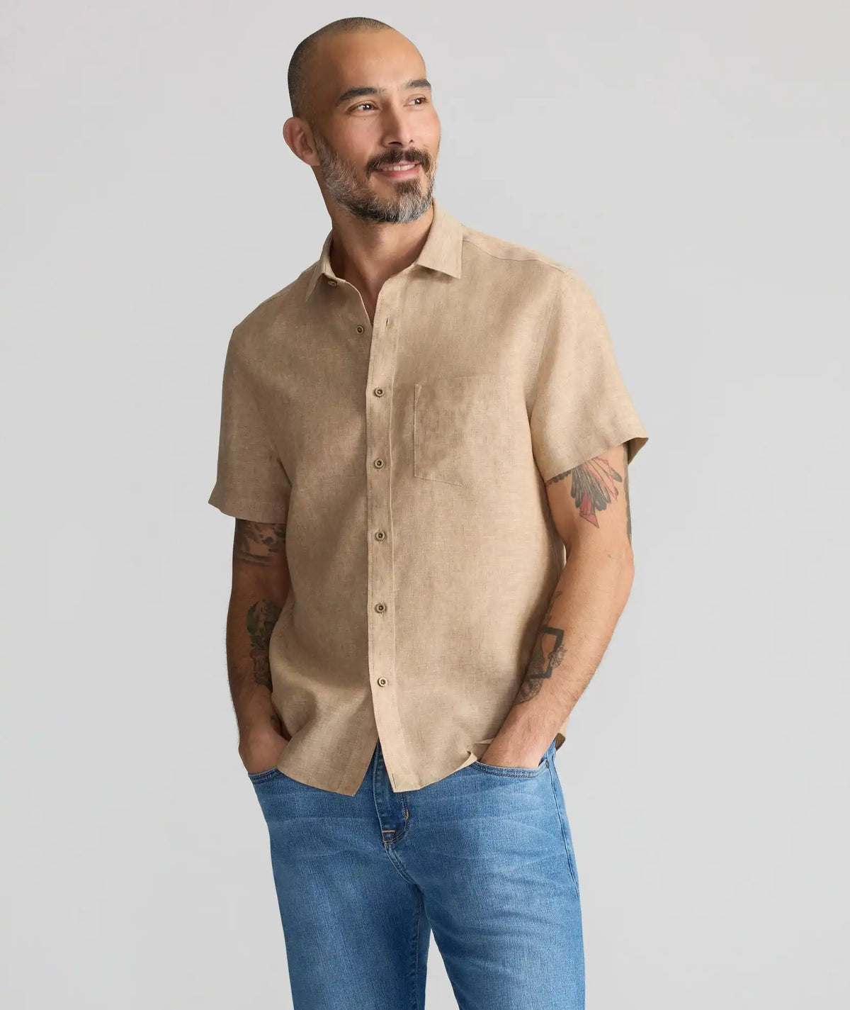 Wrinkle-Resistant Linen Short-Sleeve Cameron Shirt