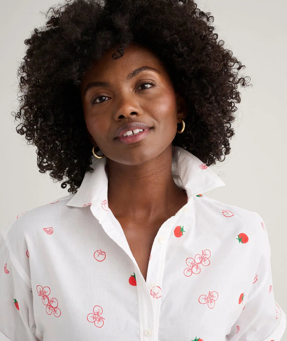 Cotton Tomato Print Chrissy Shirt