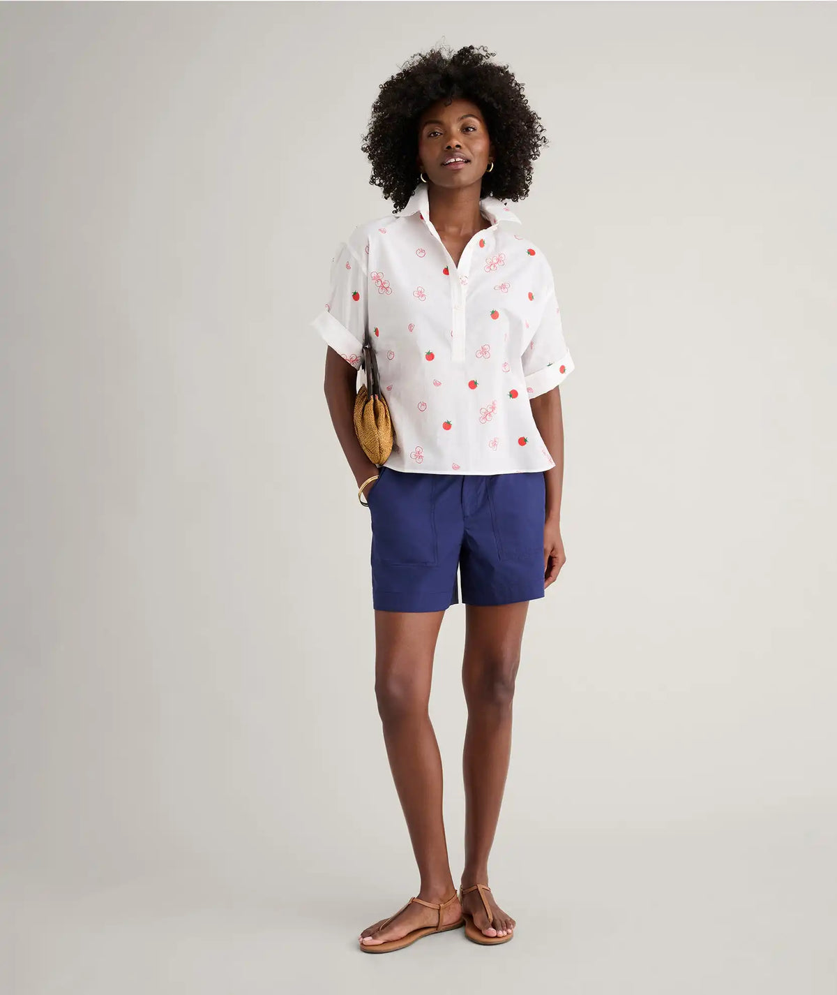 Cotton Tomato Print Chrissy Shirt