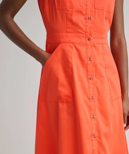 Stretch Cotton Sleeveless Cordelia Shirt Dress