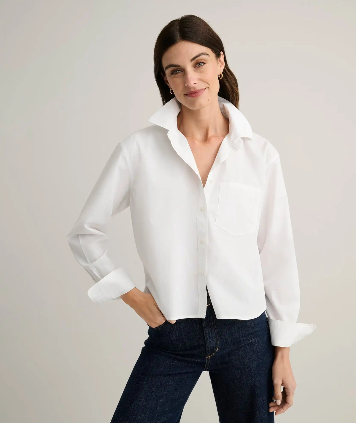 Wrinkle-Free Stretch Cotton Untucked Crosby Shirt