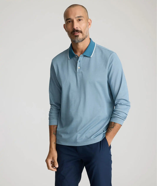 Tipped Performance Long-Sleeve Polo - FINAL SALE