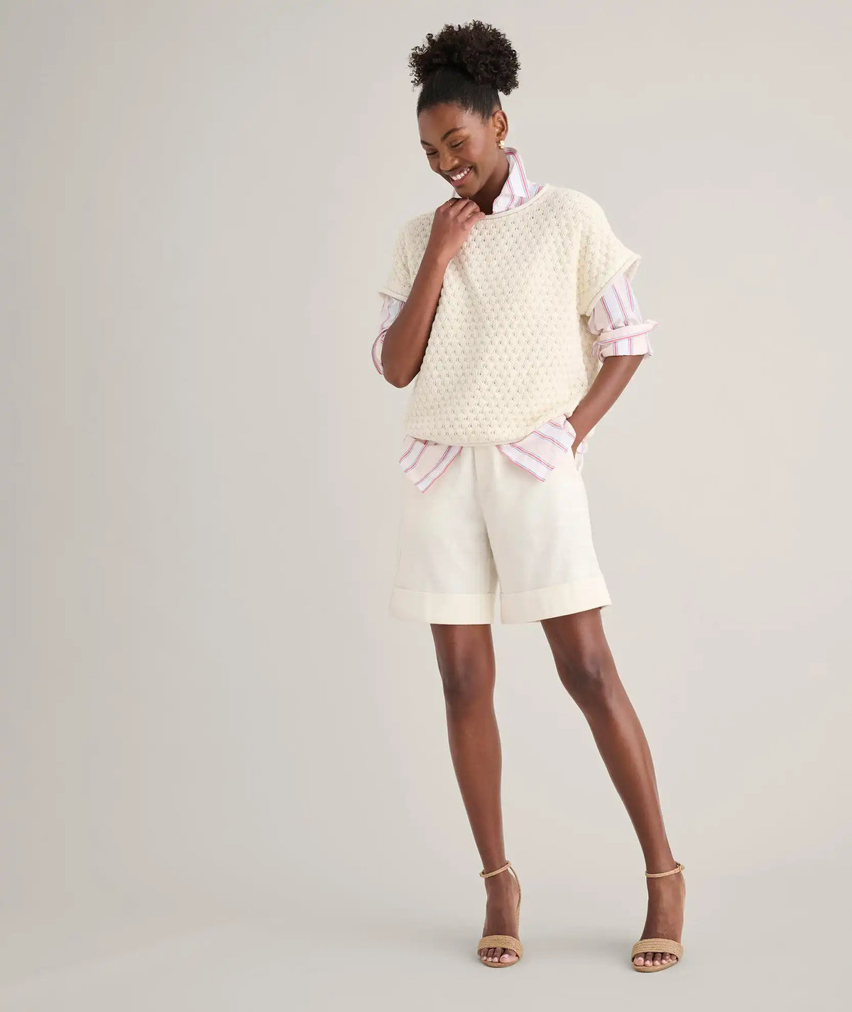 Cotton Cap Sleeve Emily Sweater