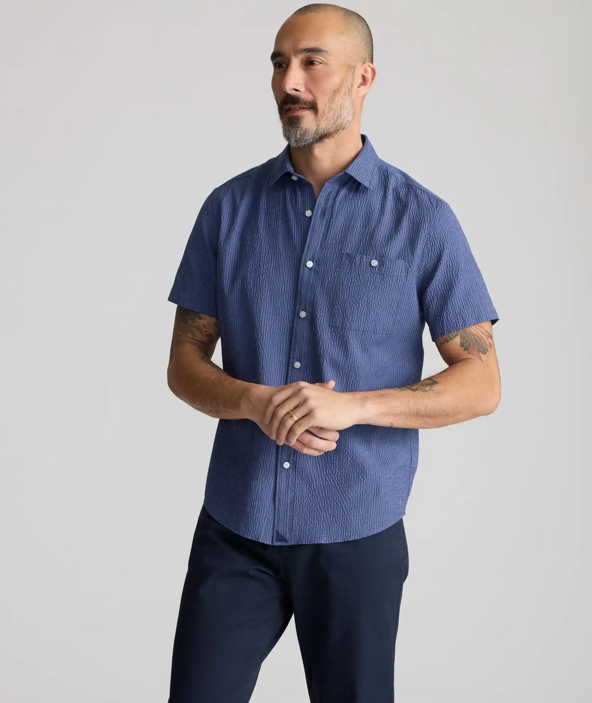 Performance Seersucker Short-Sleeve Shirt