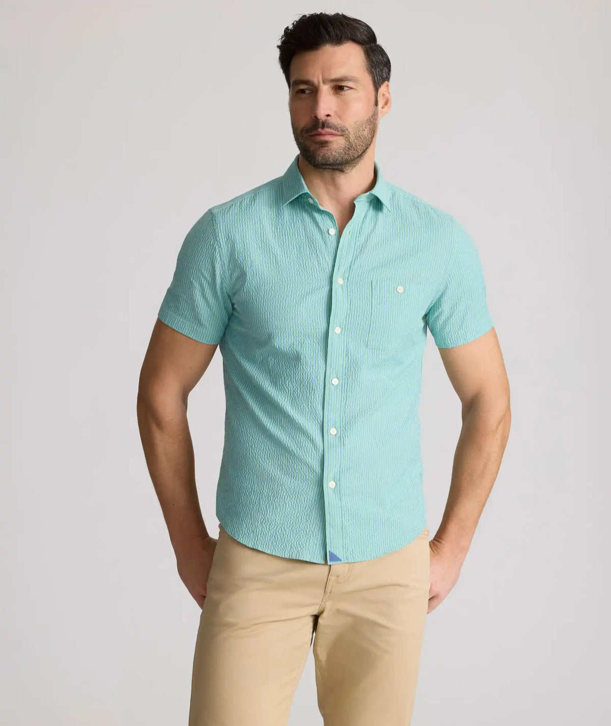 Performance Short-Sleeve Seersucker Shirt