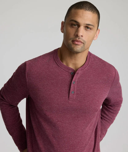 Stretch Cotton Herringbone Henley - FINAL SALE