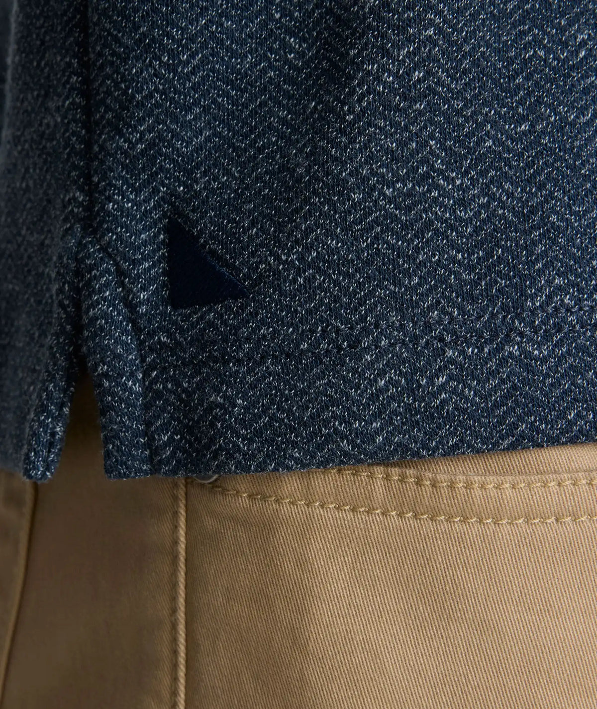 Stretch Cotton Herringbone Henley - FINAL SALE