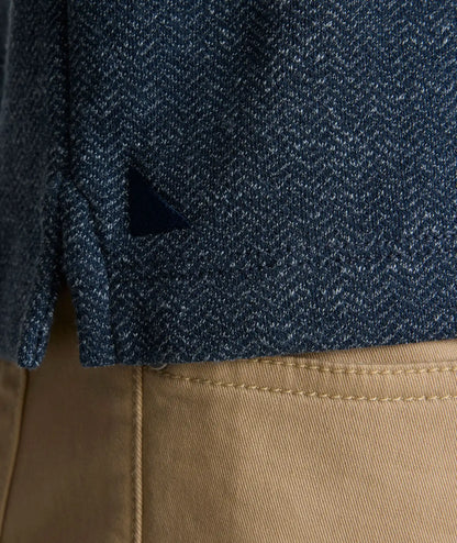 Stretch Cotton Herringbone Henley - FINAL SALE