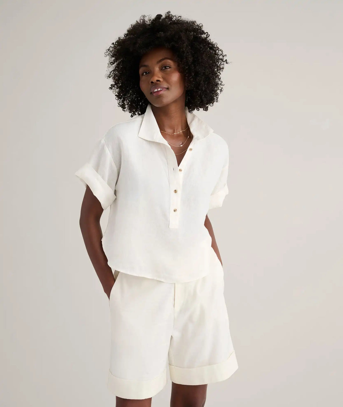 Linen Popover Untucked Ivy Shirt