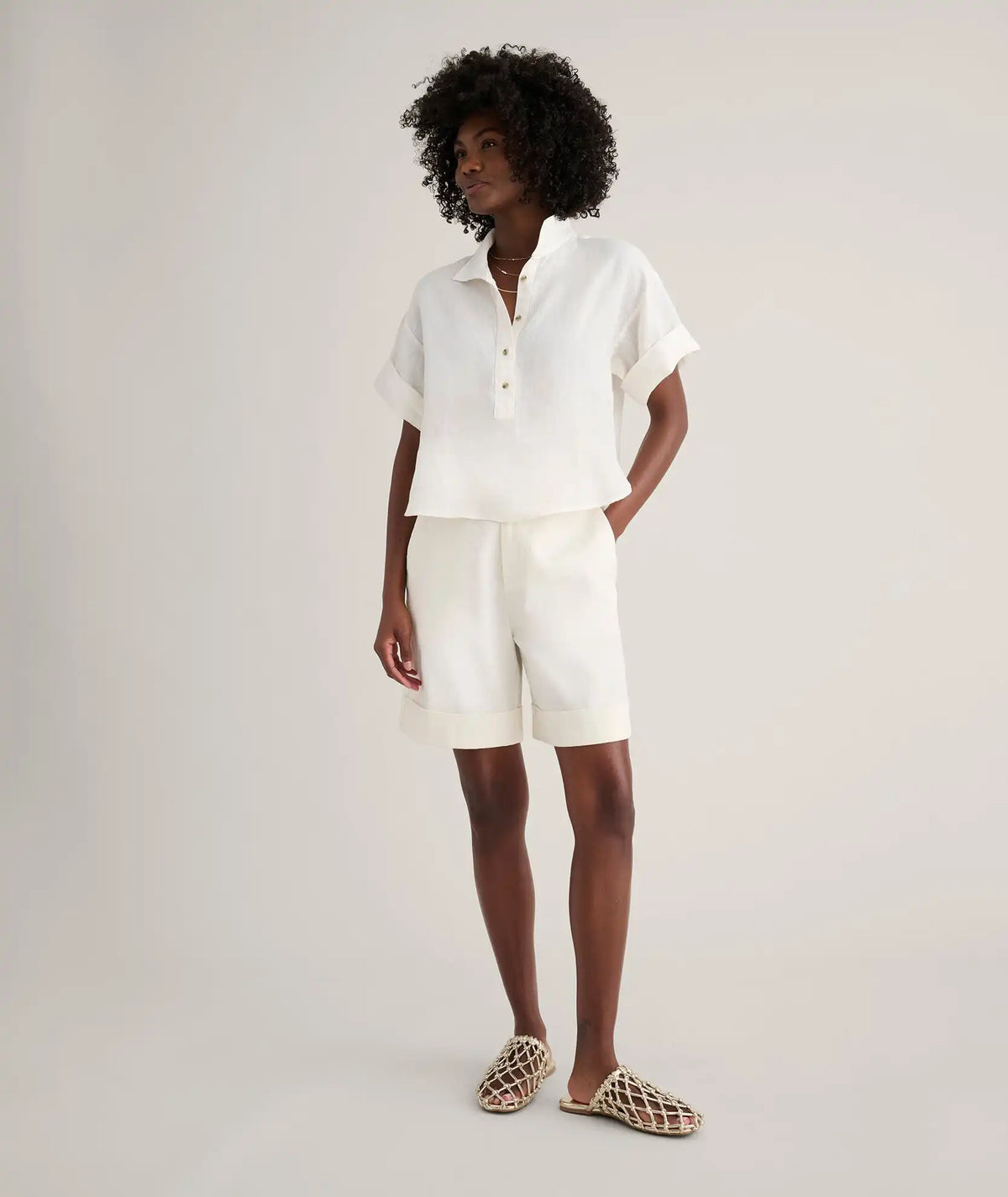 Linen Popover Untucked Ivy Shirt