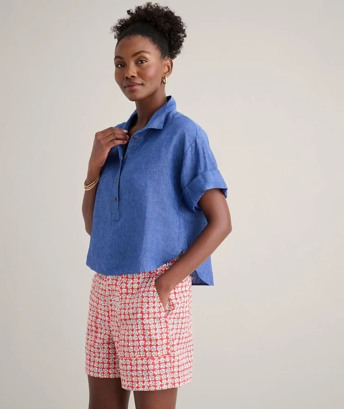 Linen Popover Untucked Ivy Shirt