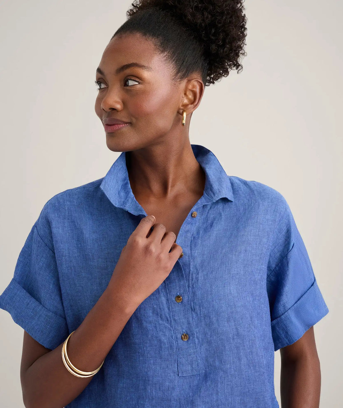 Linen Popover Untucked Ivy Shirt