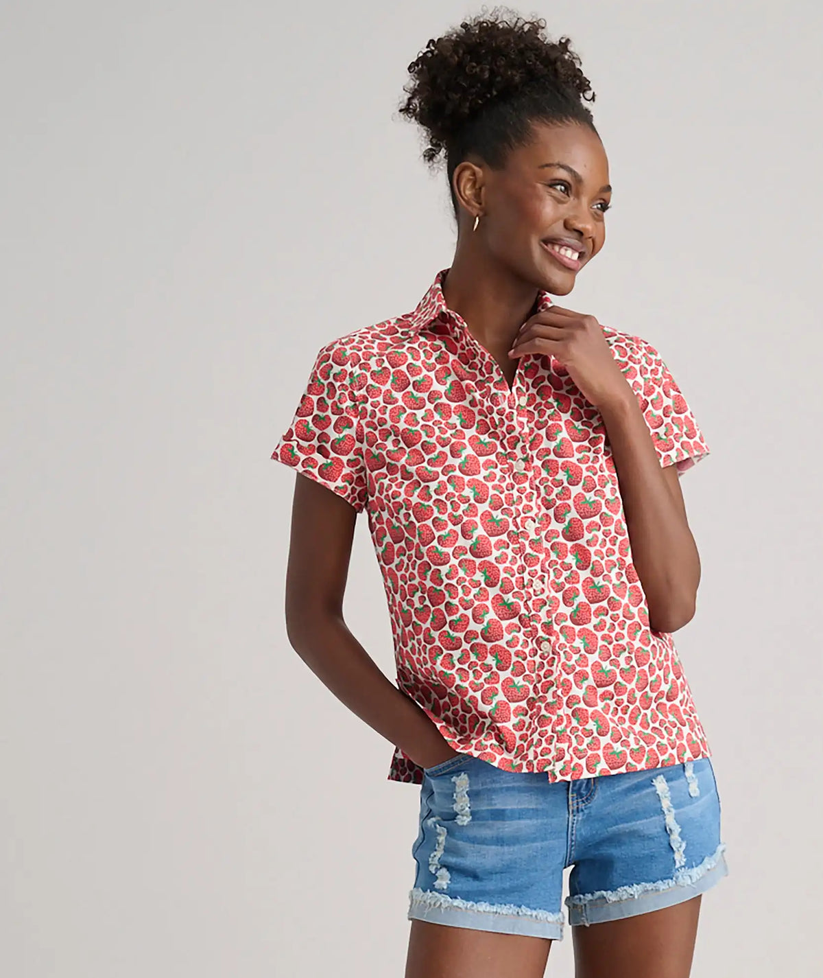 Stretch Cotton Short-Sleeve Jaime Shirt