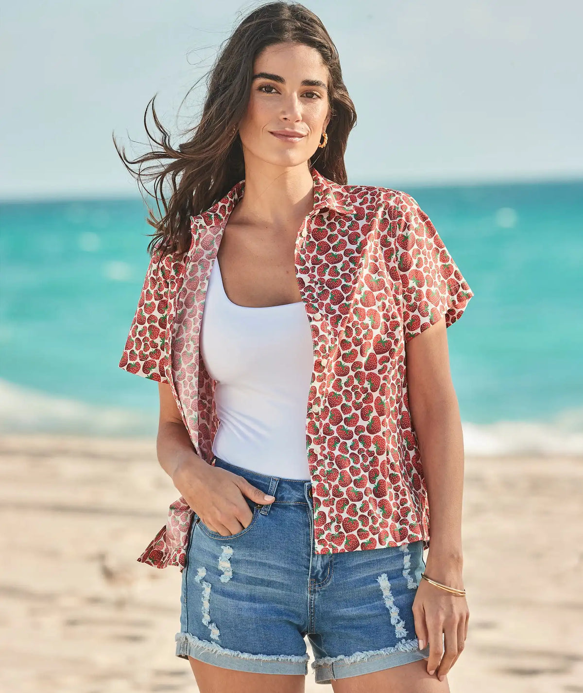 Stretch Cotton Short-Sleeve Jaime Shirt