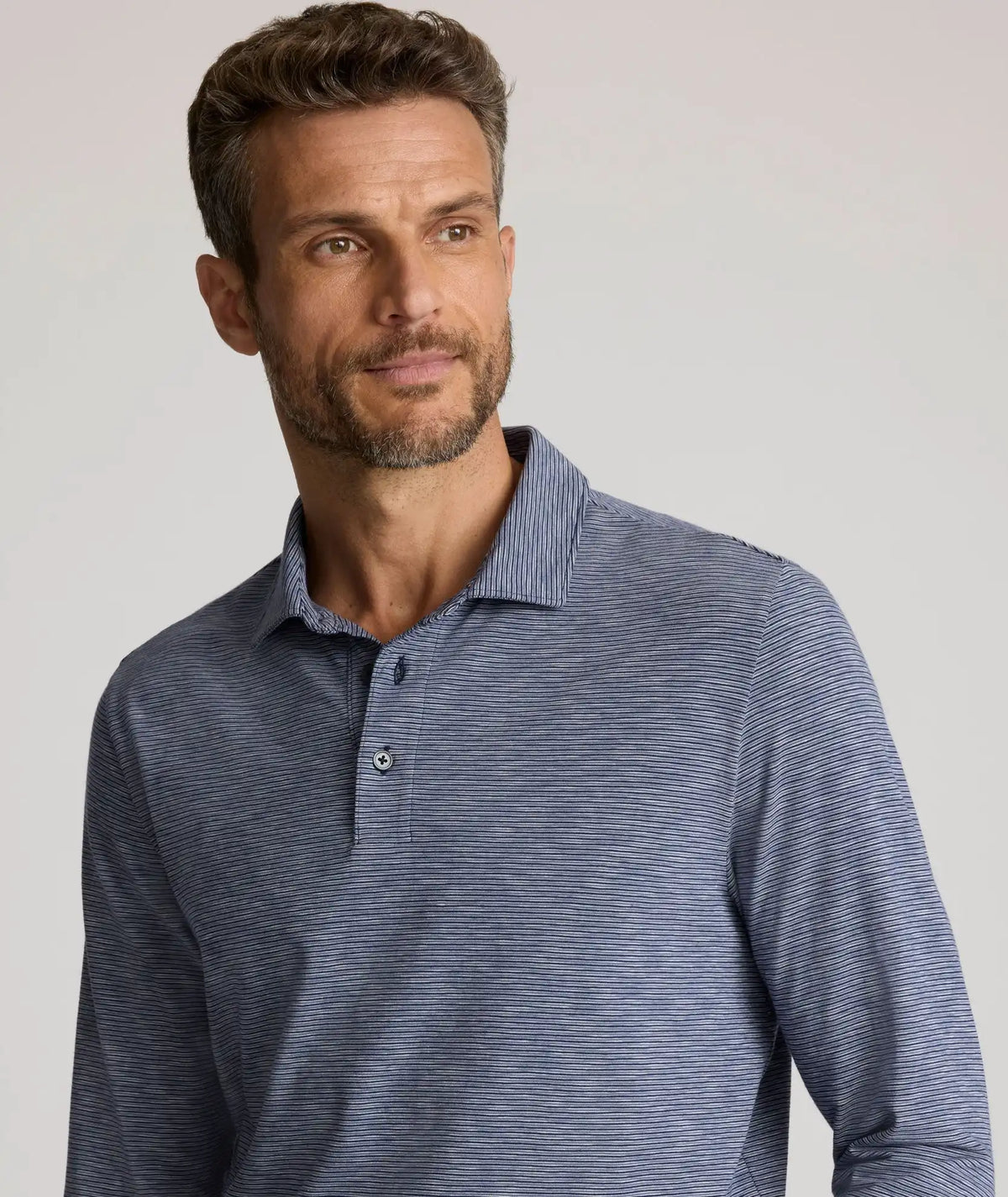 Jersey Slub Long-Sleeve Polo - FINAL SALE