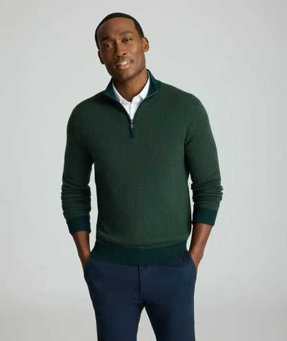 Textured Merino Wool Quarter-Zip Sweater - FINAL SALE