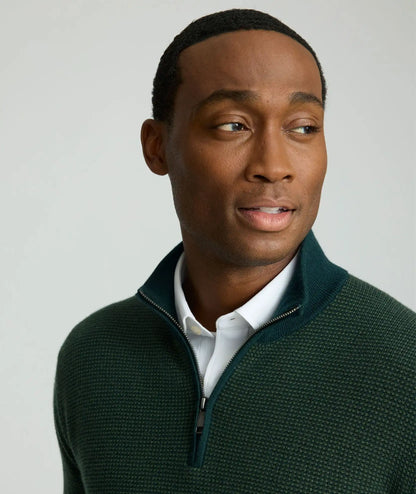 Textured Merino Wool Quarter-Zip Sweater - FINAL SALE