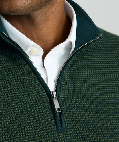 Textured Merino Wool Quarter-Zip Sweater - FINAL SALE