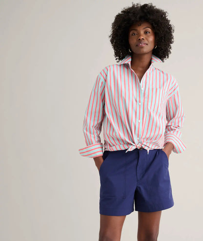 Stretch Cotton Poplin Relaxed Fit Melanie Shirt