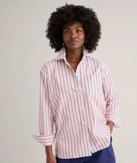 Stretch Cotton Poplin Relaxed Fit Melanie Shirt