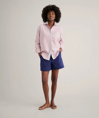 Stretch Cotton Poplin Relaxed Fit Melanie Shirt