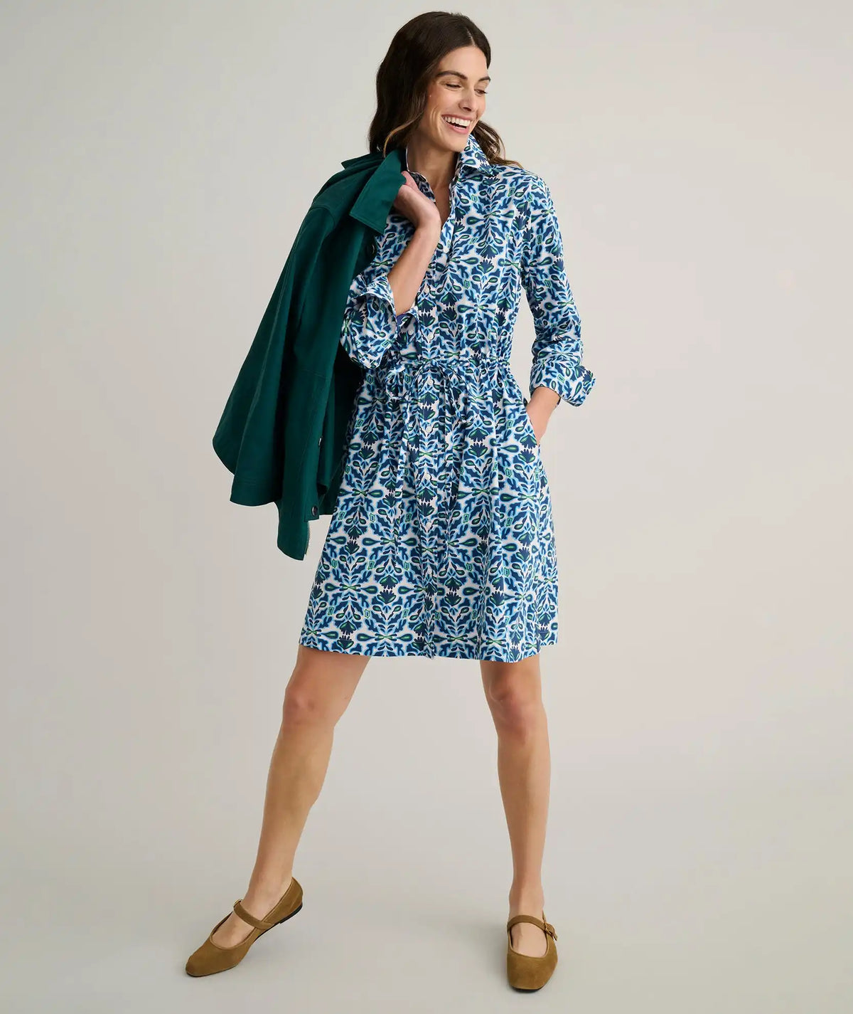 Stretch Cotton Poplin Taylor Shirtdress