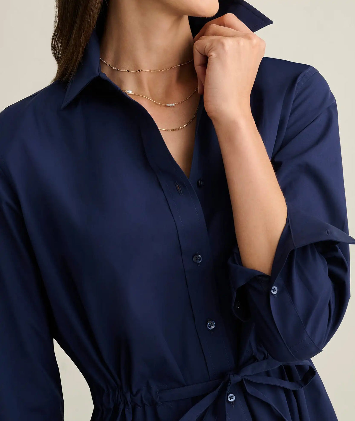 Stretch Cotton Poplin Taylor Shirtdress